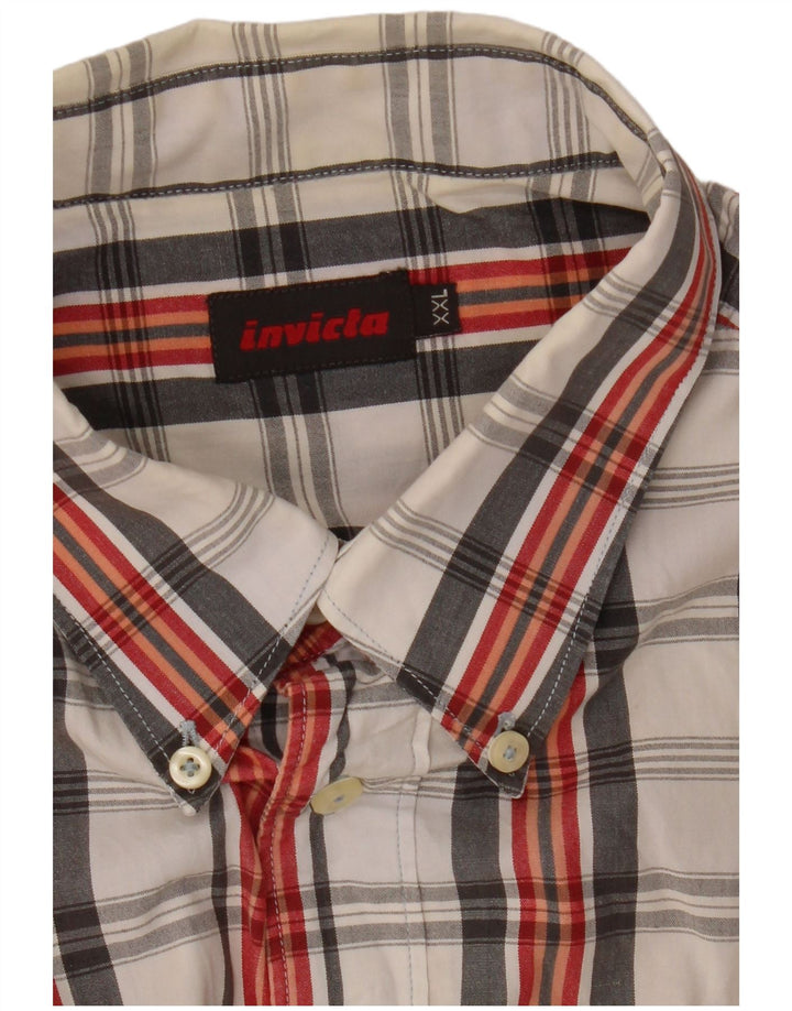 Camicia a maniche corte da uomo Invicta 2XL a quadri rossi