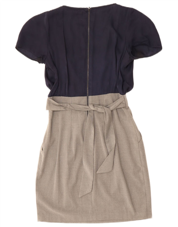 CLOSET Abito avvolgente da donna UK 10 Piccolo poliestere color block blu navy