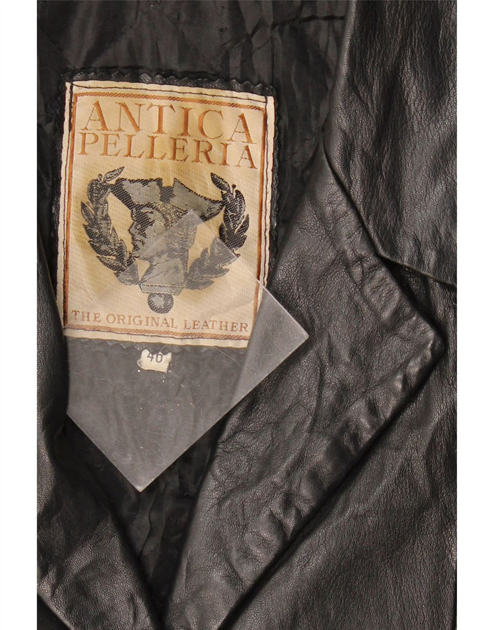 ANTICA PELLERIA Cappotto Donna in Pelle IT 46 Large Pelle Nera