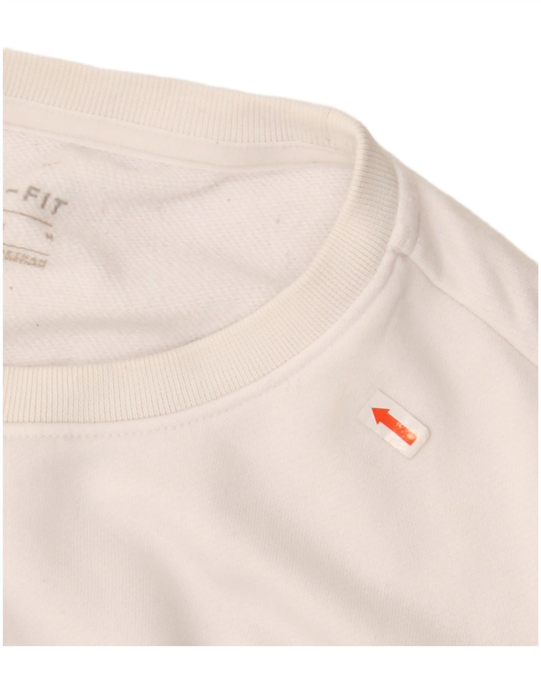 Felpa con grafica Nike da donna, maglione UK 14, poliestere bianco medio