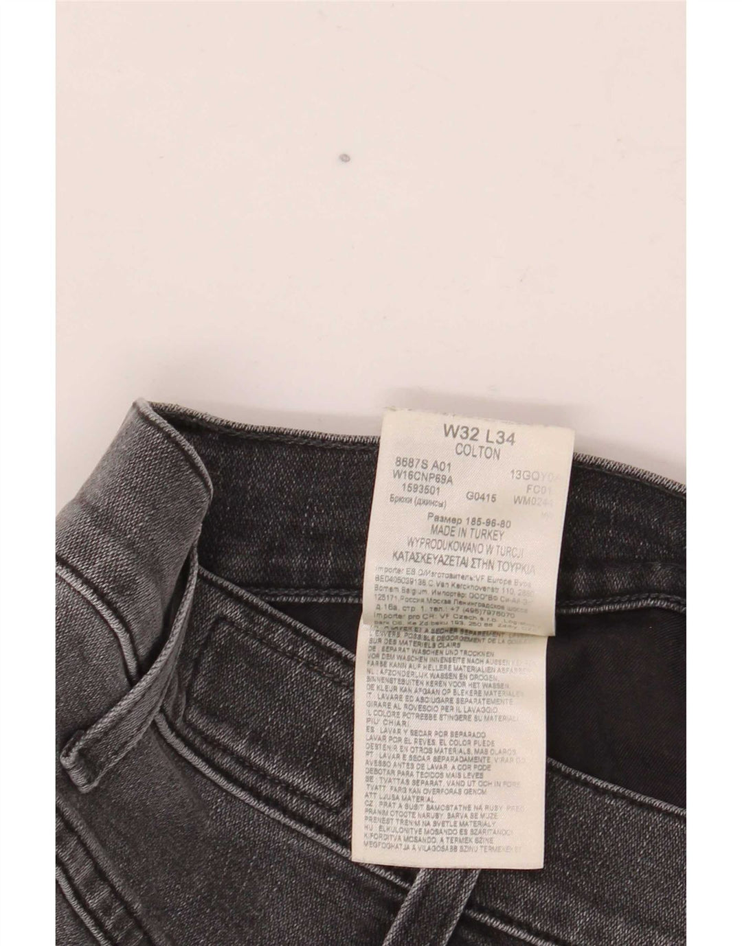 Jeans Wrangler Uomo Colton Slim W32 L34 Cotone Grigio