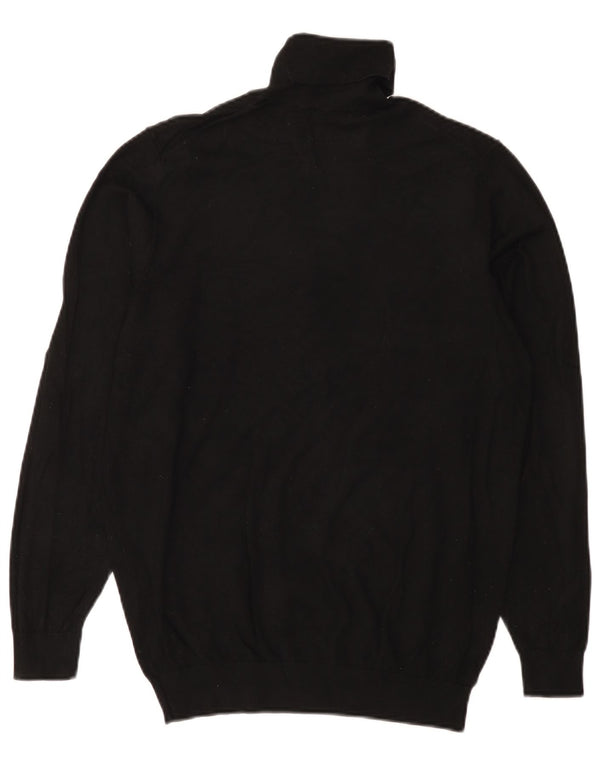 Maglione Zara da uomo con collo alto e viscosa nera media