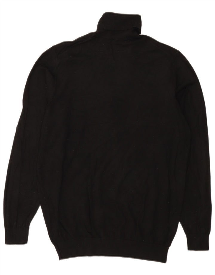 Maglione Zara da uomo con collo alto e viscosa nera media