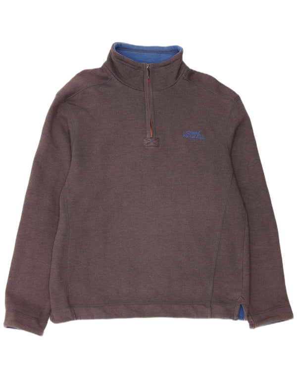 Felpa da uomo con collo con zip Weird Fish, cotone grigio medio