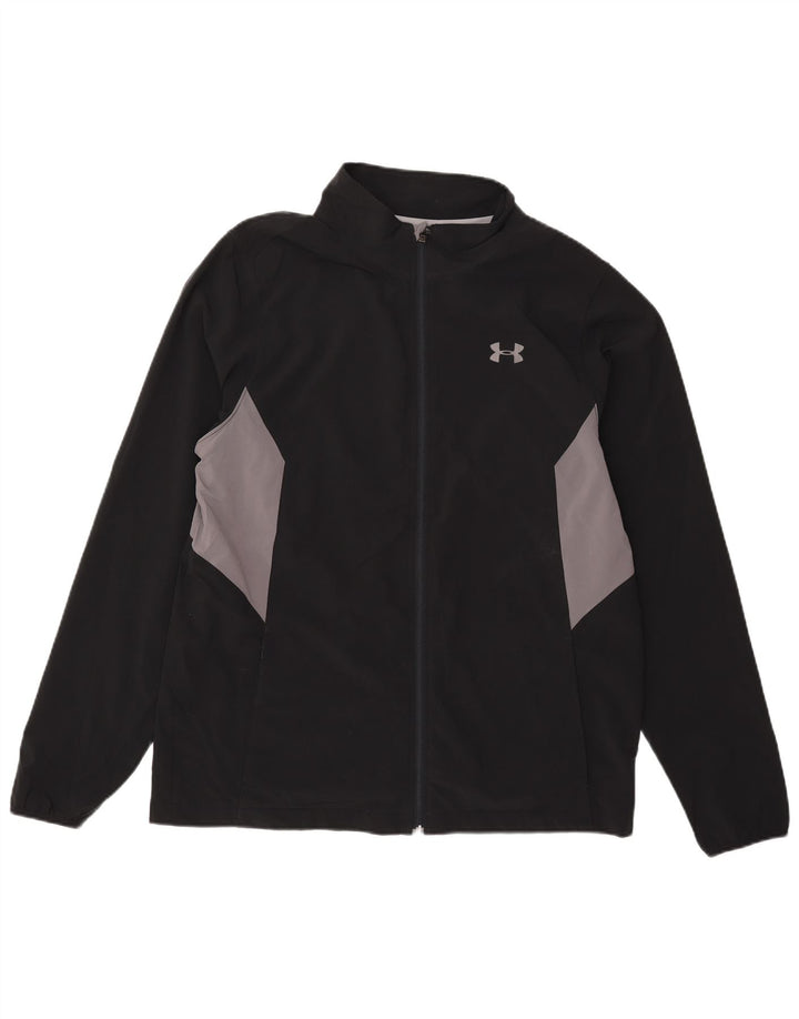 Giacca da ginnastica da uomo Under Armour grande in poliestere color block nero