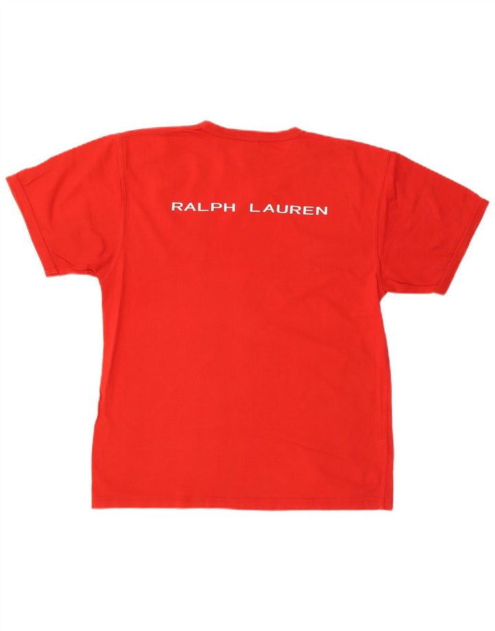 RALPH LAUREN T-shirt grafica da uomo Top rosso medio in cotone