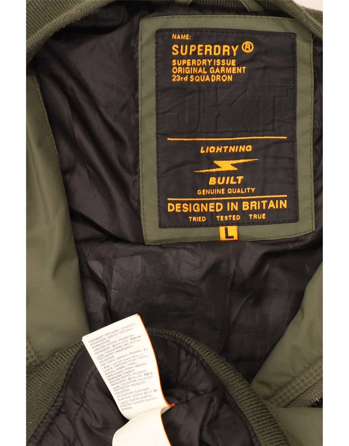 Giacca bomber da ragazzo Superdry 13-14 anni Large Khaki Poliestere