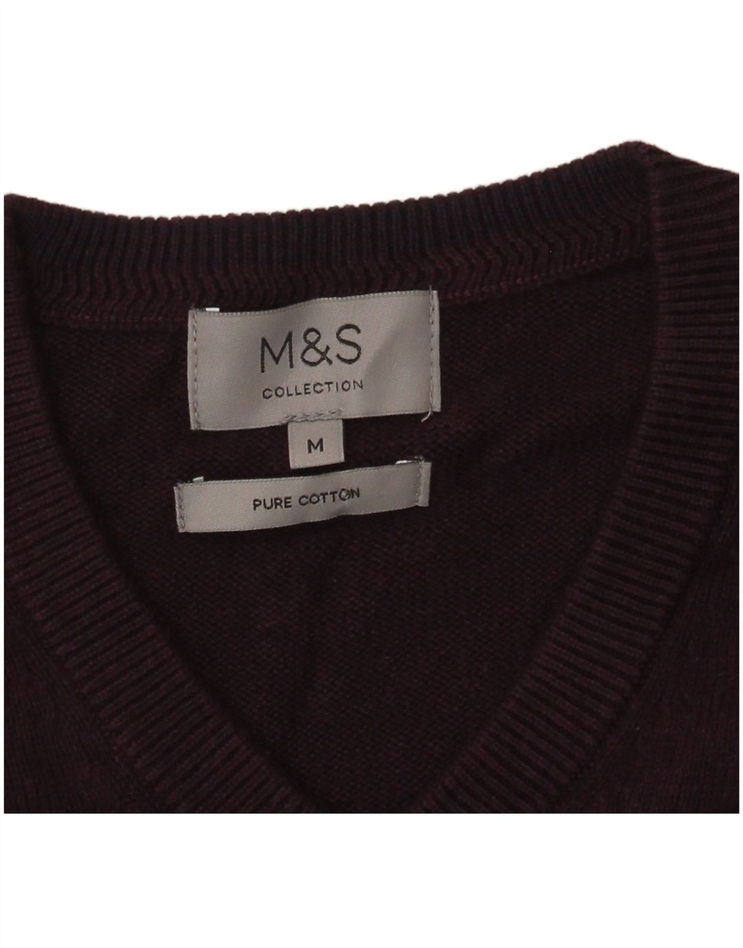 Maglione da uomo con scollo a V Marks & Spencer in cotone viola medio