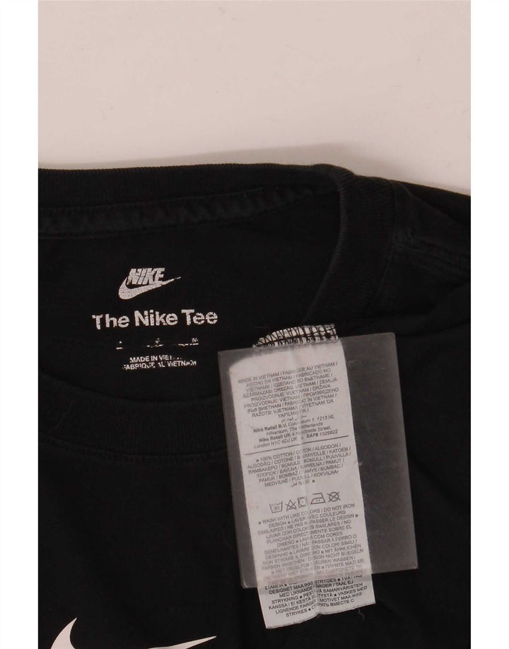 T-shirt grafica Nike Swoosh da uomo in cotone medio nero