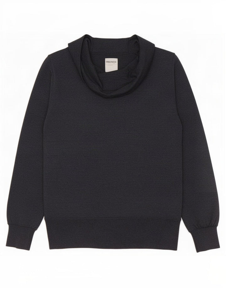 Maglione maglione a collo alto da donna Marks & Spencer UK 14 grande grigio poliammide