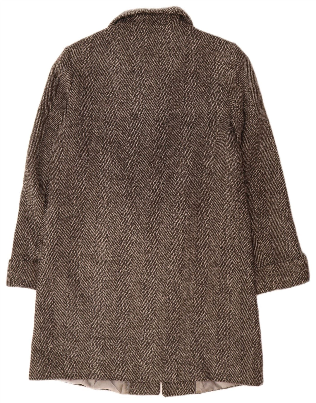 Cappotto autografo da donna Marks & Spencer UK 12 Grigio medio a spina di pesce