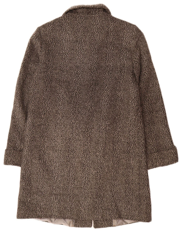 Cappotto autografo da donna Marks & Spencer UK 12 Grigio medio a spina di pesce