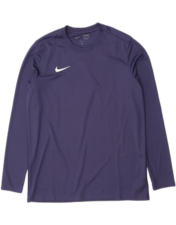 Nike Uomo Dri Fit Slim Fit Top manica lunga XL blu navy poliestere