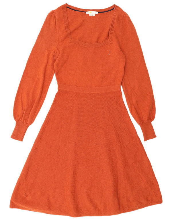 BODEN Womens Jumper Dress UK 10 Small Orange Polyamide