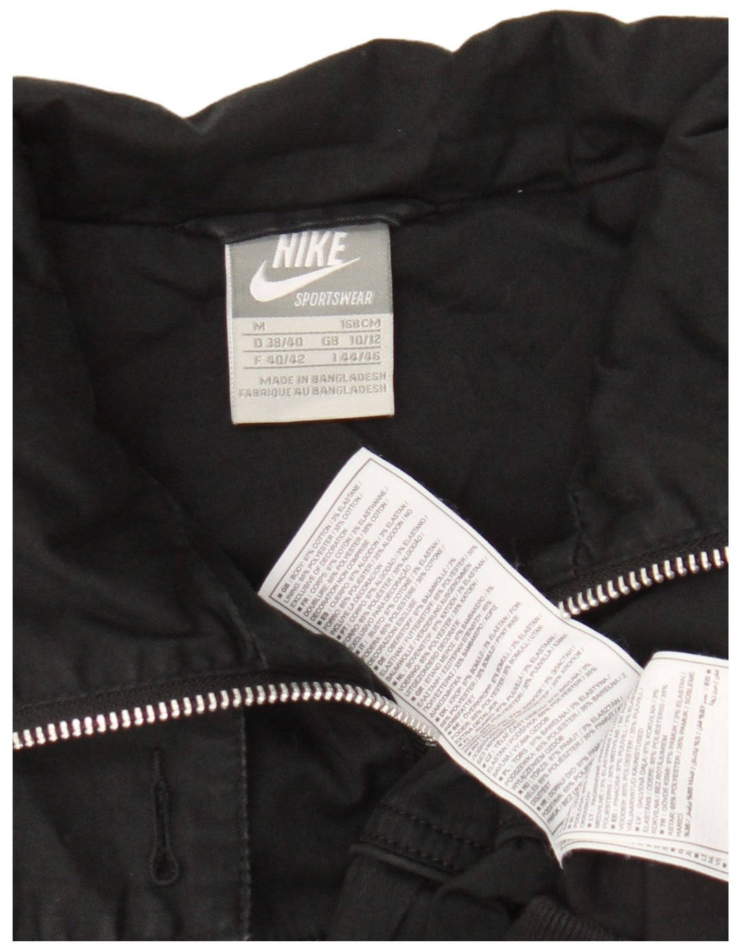 Giacca bomber da donna Nike UK 10/12 cotone nero medio