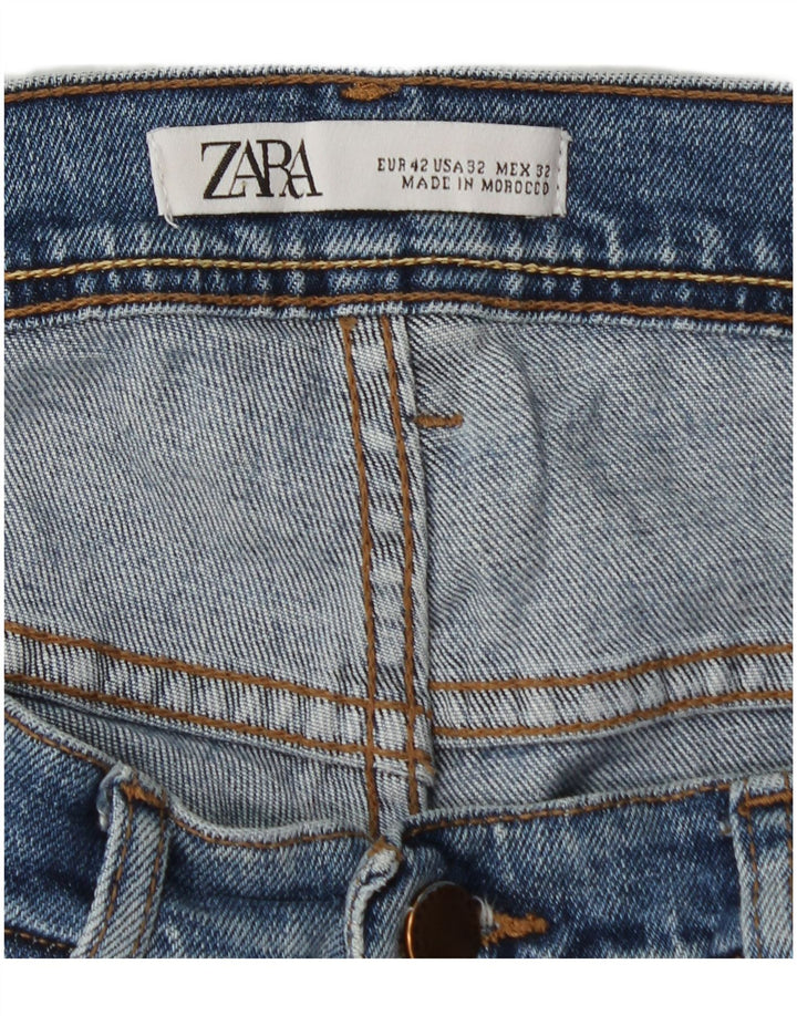 Jeans slim da uomo Zara EU 42 Large W32 L30 Blu