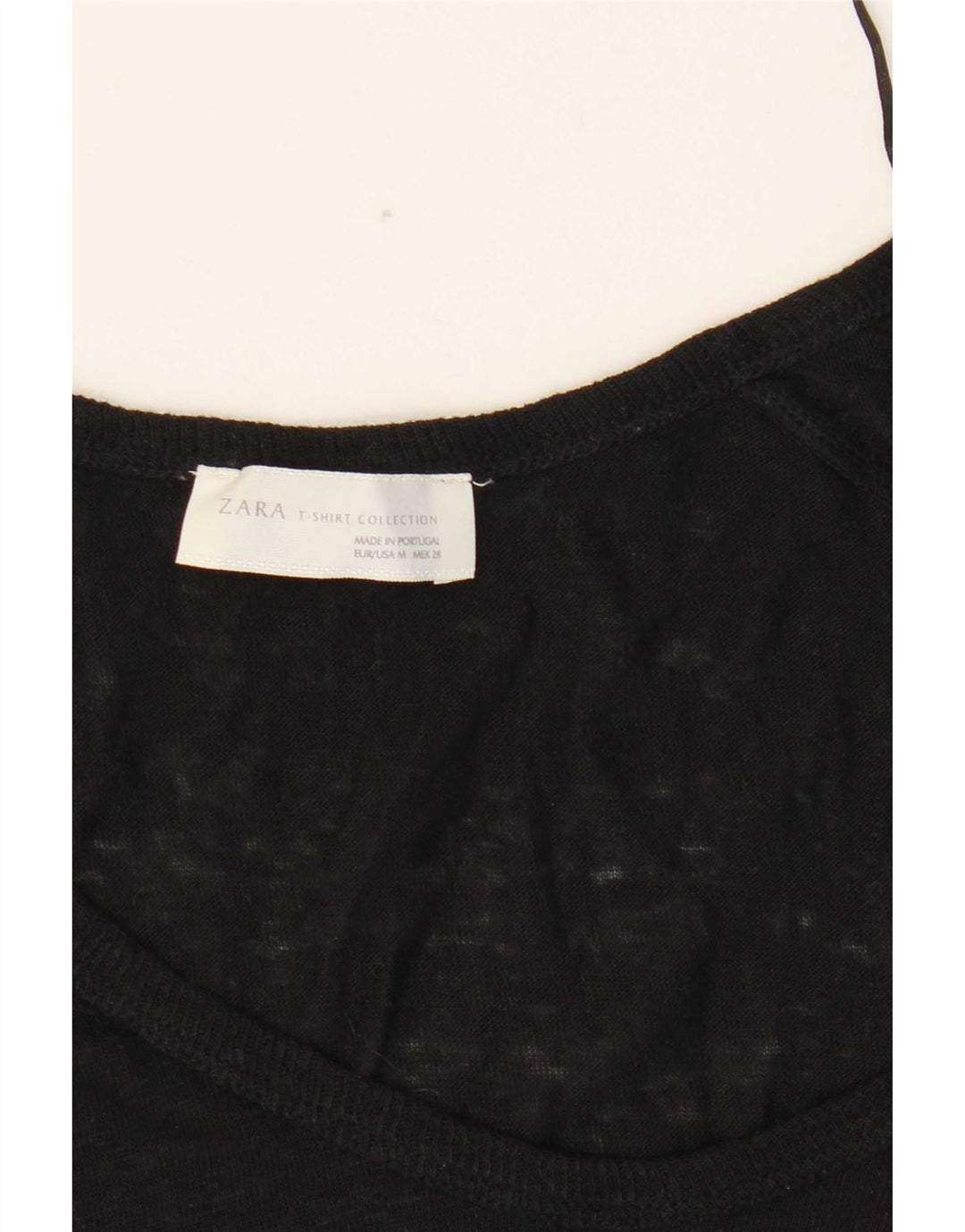Top Zara Donna Manica 3/4 UK 12 Medio Nero