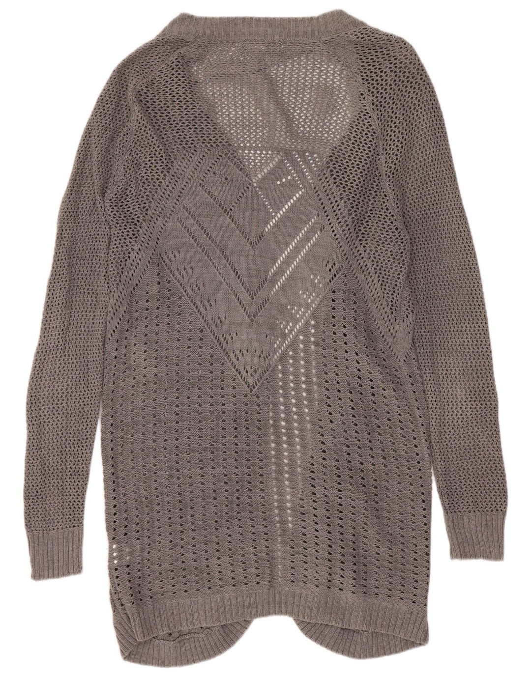 Maglione cardigan lungo da donna Roxy UK 14 Cotone grigio medio