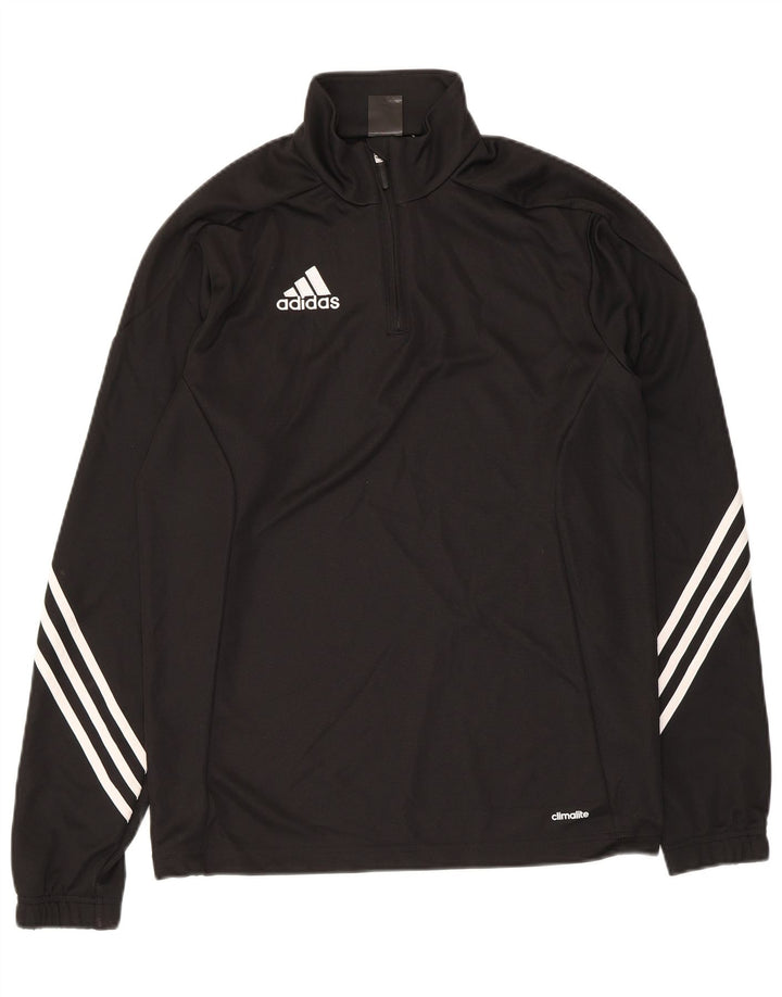 Adidas Uomo Climalite Zip Neck Pullover Tuta Top Small Poliestere Nero