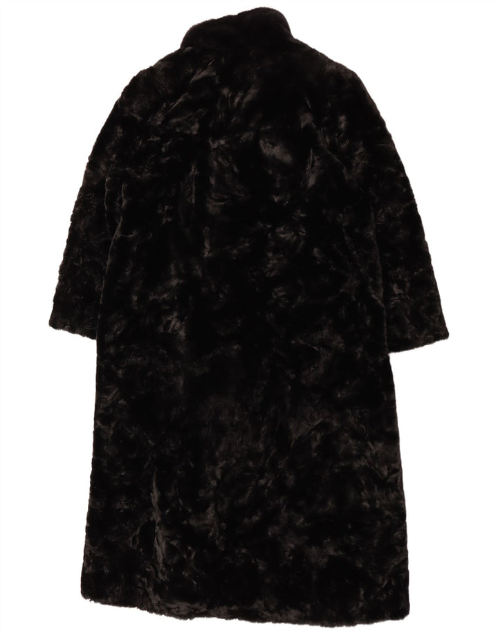 Cappotto da donna in pelliccia sintetica Libra UK 16 grande modacrilico nero