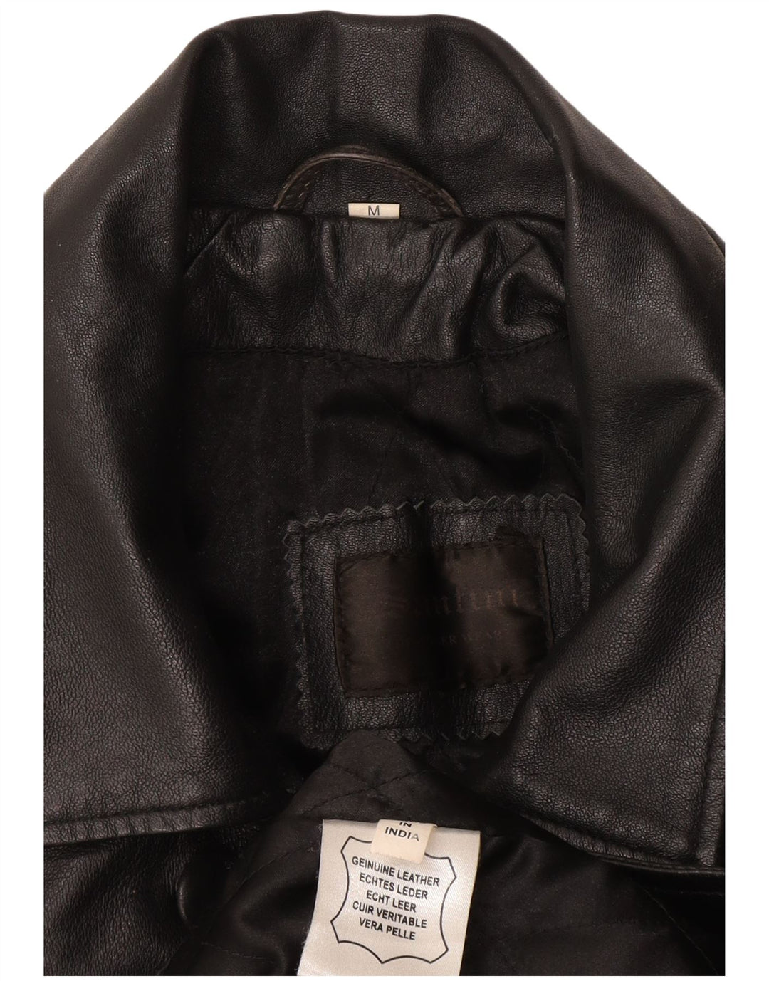 Cappotto in pelle da donna Santini UK 14 Medio in pelle nera