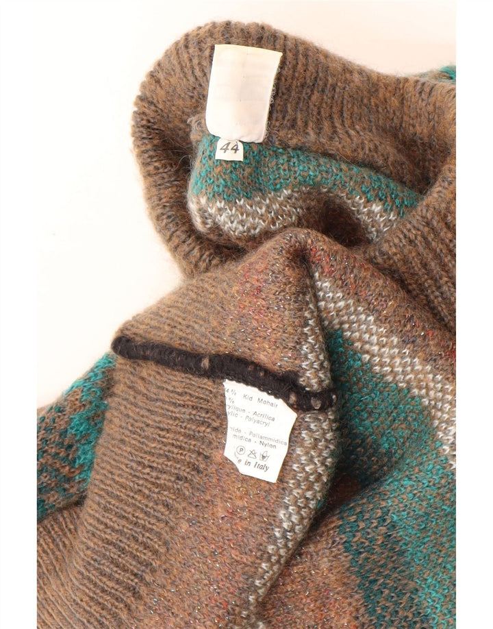 Maglificio Maglione Donna Collo Alto IT 44 Marrone Medio Geometrico