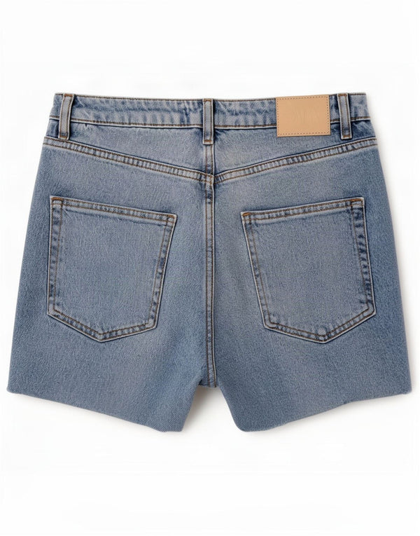 Zara Womens Distressed Denim Shorts EU 36 XS W26 Blue Cotton