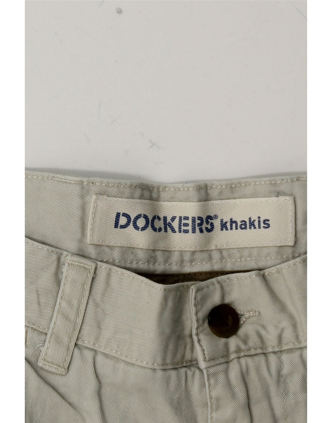 DOCKERS Pantaloncini chino kaki da uomo W34 grande cotone blu