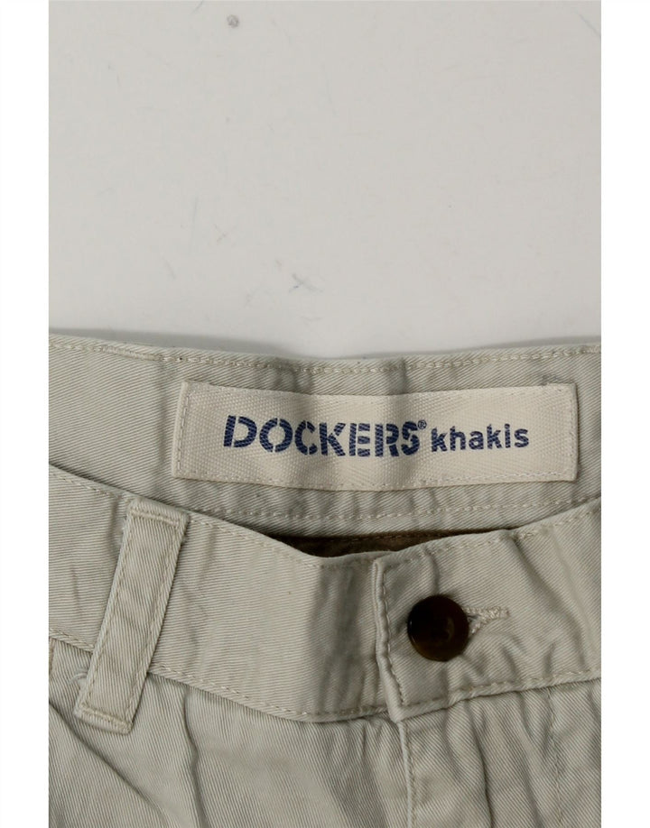 DOCKERS Pantaloncini chino kaki da uomo W34 grande cotone blu