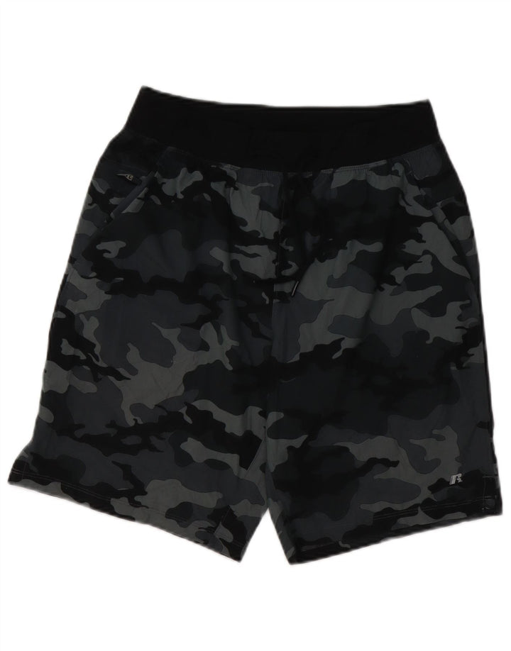 Pantaloncini sportivi da uomo RUSSELL ATHLETIC piccoli in poliestere mimetico grigio