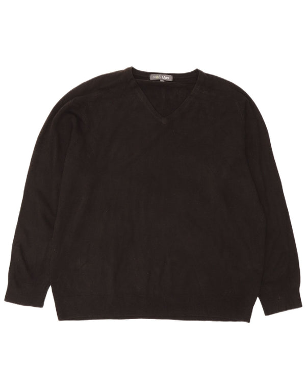 Maglione da uomo con scollo a V Marks & Spencer 2XL acrilico nero