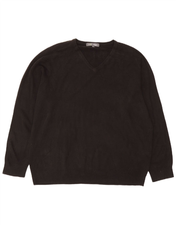 Maglione da uomo con scollo a V Marks & Spencer 2XL acrilico nero