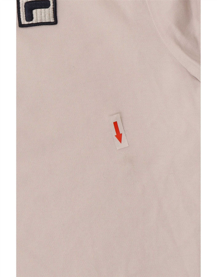 Polo da uomo Fila Small in cotone color block bianco