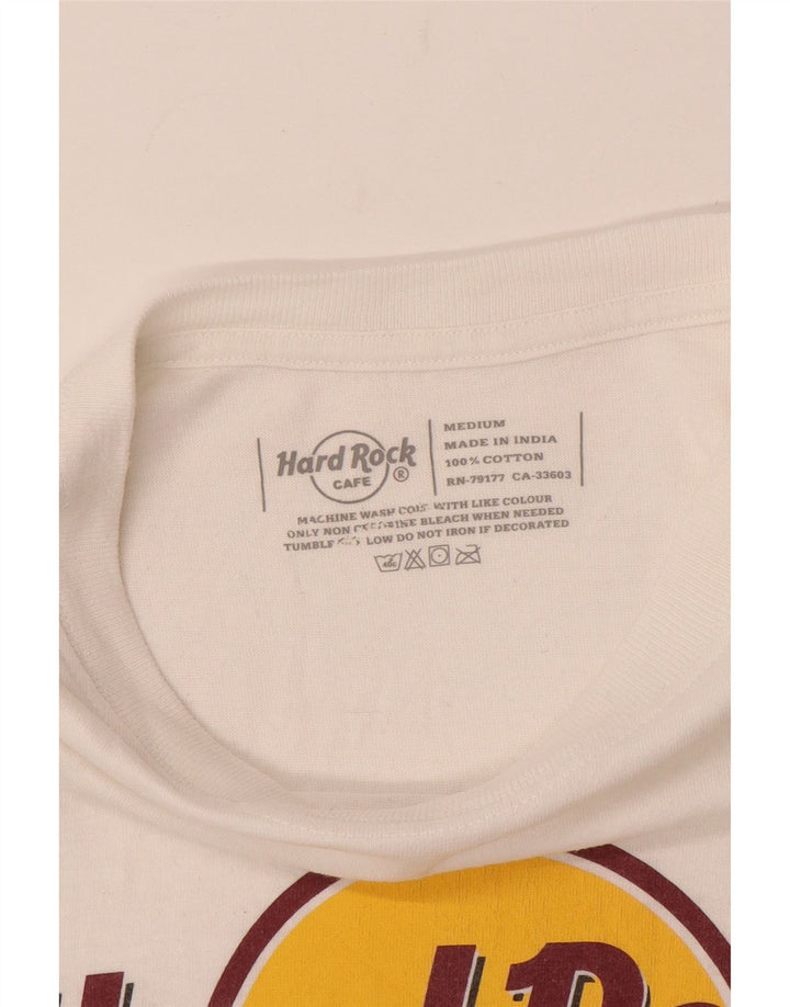 HARD ROCK CAFE T-shirt grafica da uomo di Londra, cotone bianco medio
