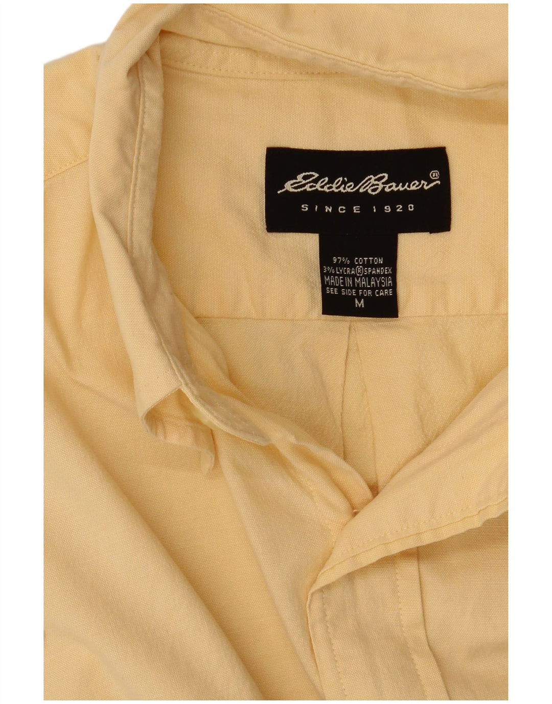 Camicia a maniche corte da uomo Eddie Bauer in cotone giallo medio
