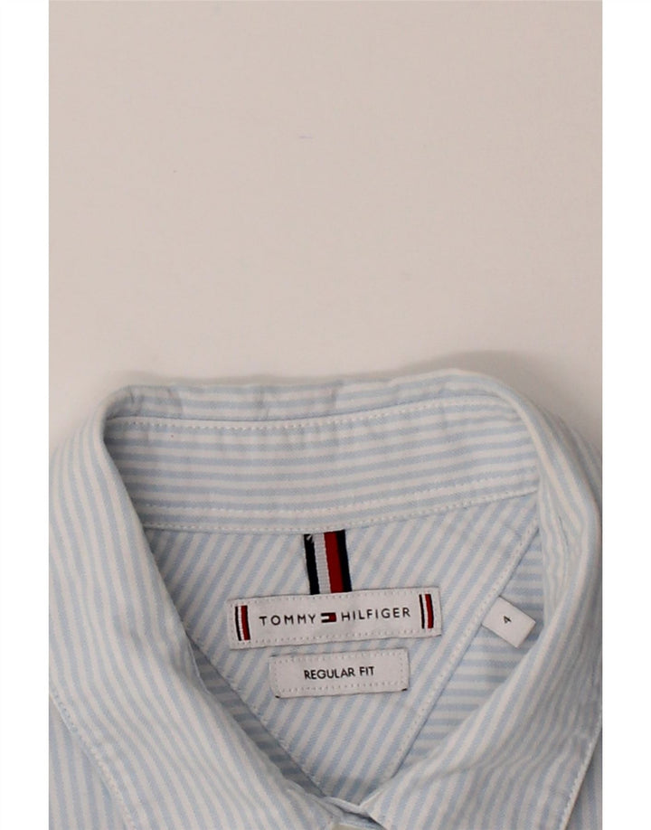 TOMMY HILFIGER Womens Regular Fit Shirt Size 4 Small Blue Pinstripe Cotton Vintage Tommy Hilfiger and Second-Hand Tommy Hilfiger from Messina Hembry 
