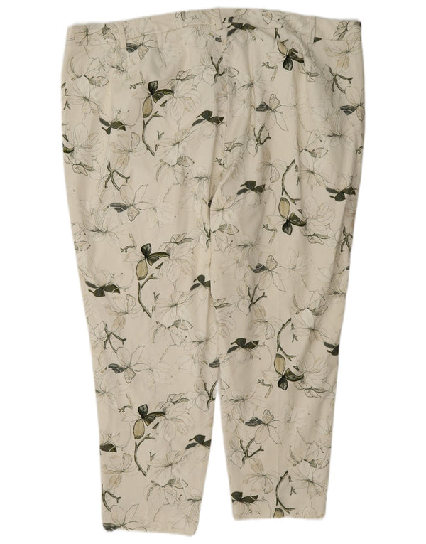 Pantaloni da abito corto da donna Marks & Spencer UK 24 4XL W44 L26 Beige floreale