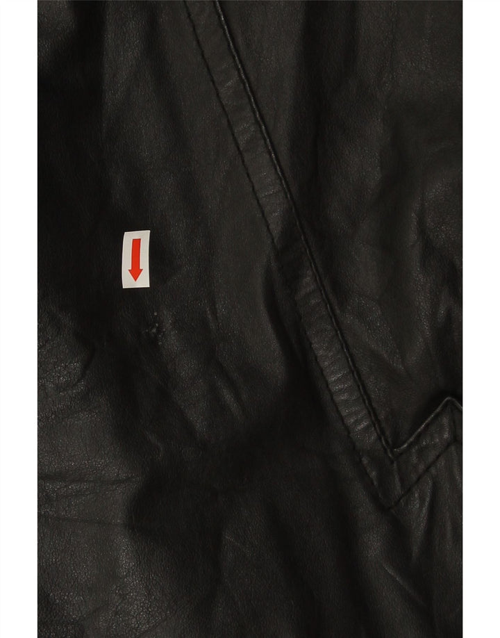 Cappotto in pelle vintage da uomo UK 38 medio nero
