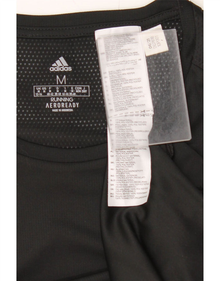 T-shirt ADIDAS Aeroready da donna UK 12/14 poliestere nero medio