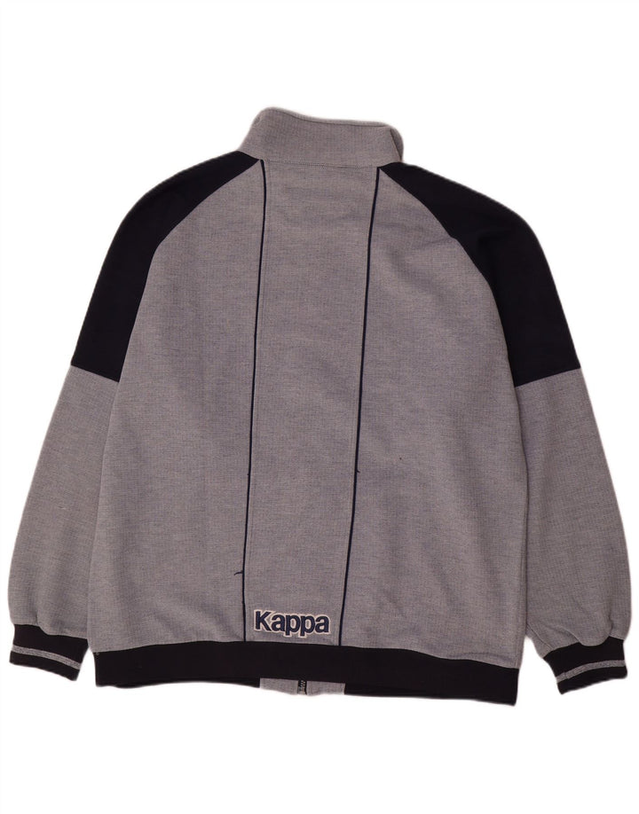 Giacca da ginnastica grafica da uomo Kappa XL in poliestere grigio