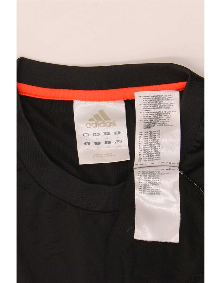 T-shirt grafica da uomo Adidas Top in poliestere color block medio nero