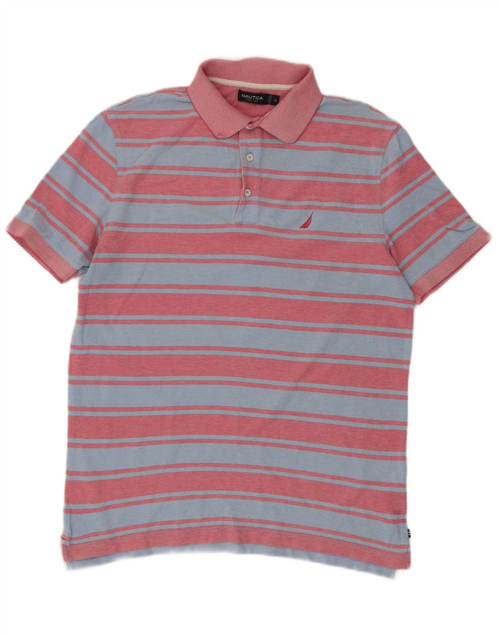 Polo da uomo Nautica in cotone a righe blu medio