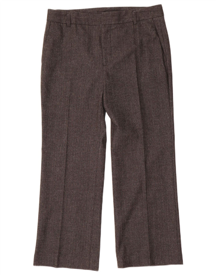 Pantaloni da abito dritti da donna Zara EU 40 medi W30 L27 grigio a spina di pesce