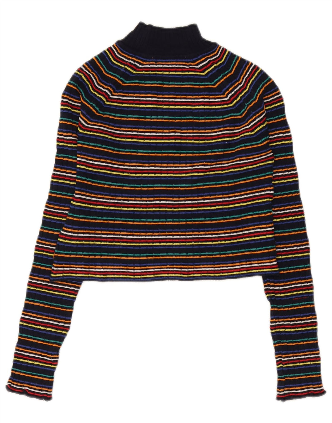Maglione a collo alto da donna Zara UK 12 a righe multicolori medie