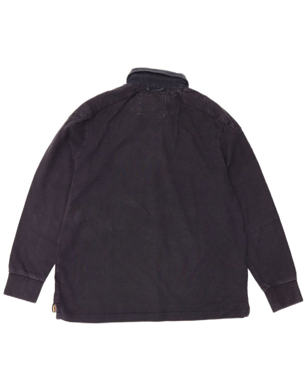 Polo da rugby da uomo a maniche lunghe Howick, taglia grande, in cotone blu navy