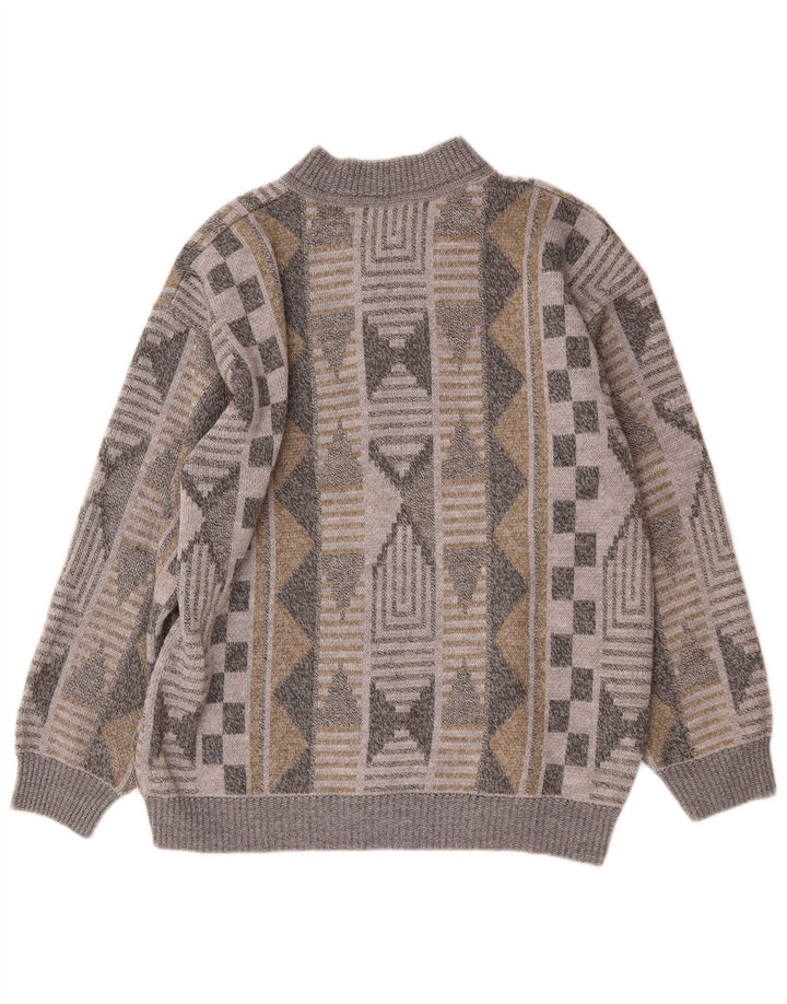 Maglione cardigan da uomo Steiner XL multicolore geometrico
