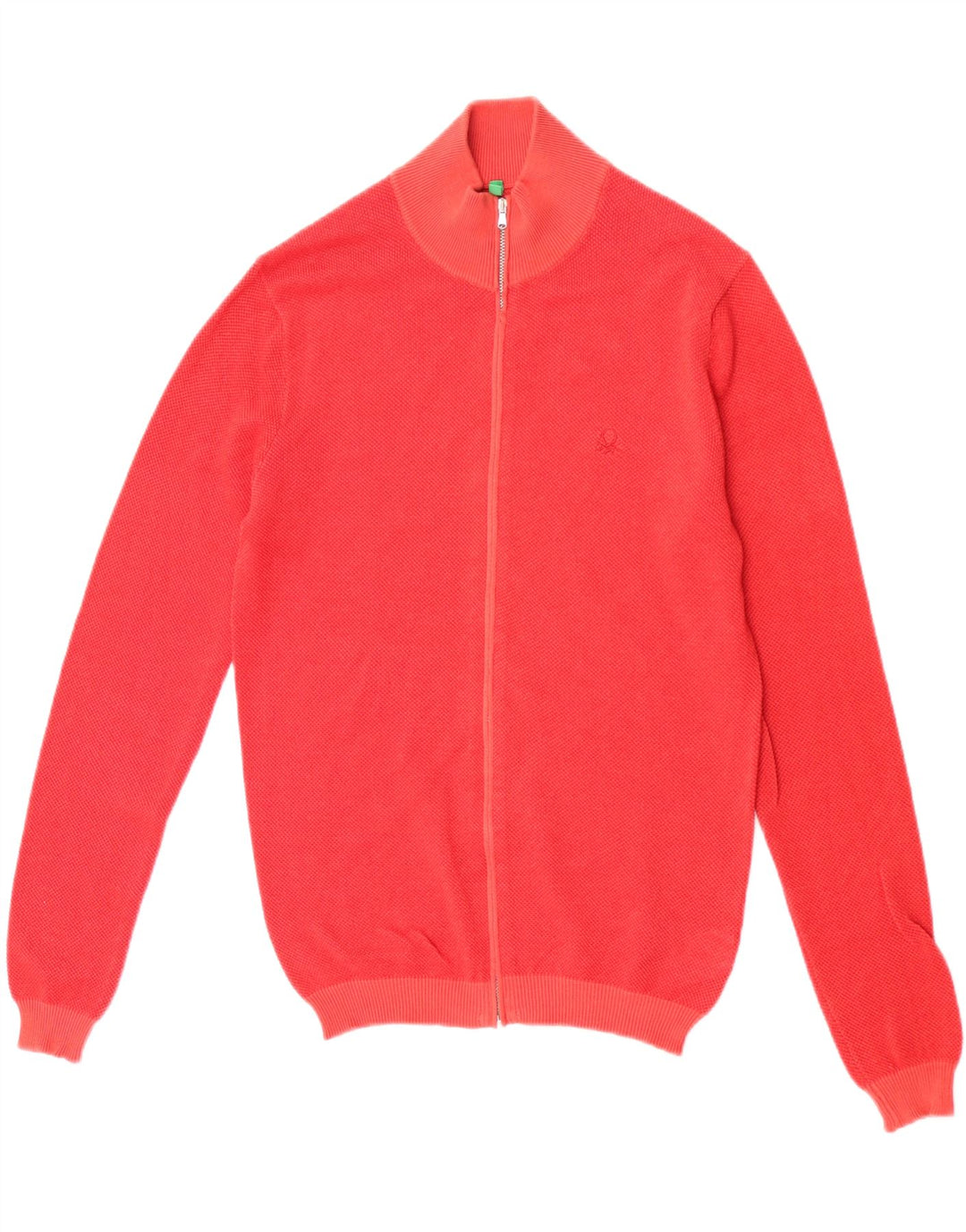 Maglione Cardigan Uomo Benetton Piccolo Rosso In Cotone