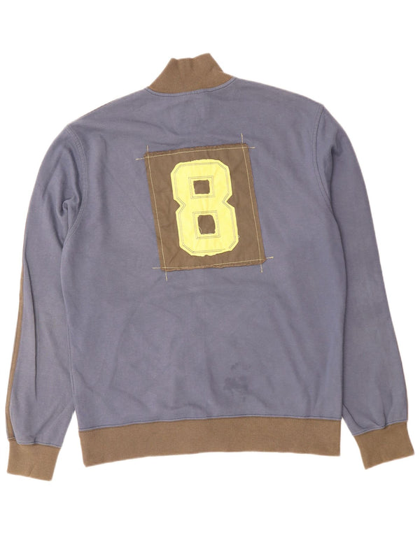 ADIDAS Mens Graphic Tracksuit Top Jacket Large Navy Blue Colourblock