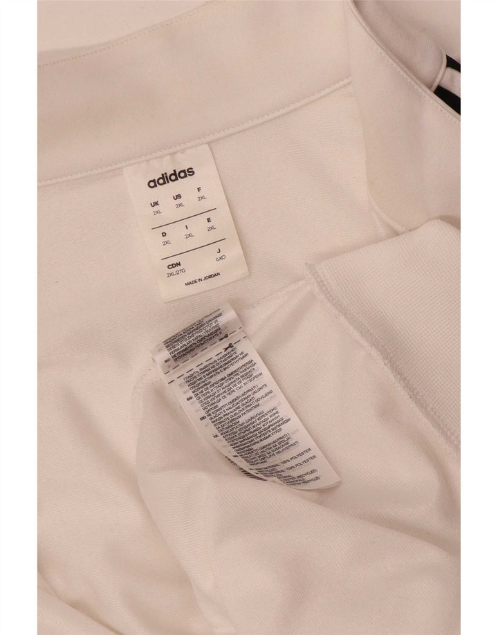 Giacca superiore della tuta da uomo Adidas 2XL poliestere bianco