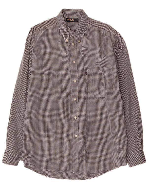 Camicia Fila da uomo a quadri grigi grandi